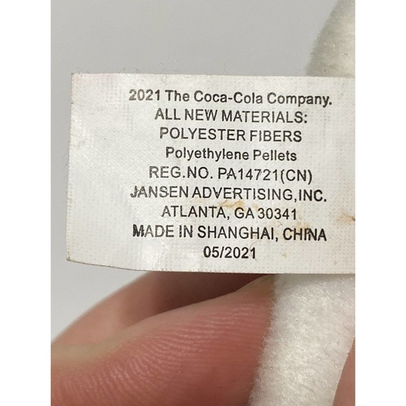 Coca-Cola White Polar Bear Red Scarf 4” Mini Plush Stuffed Animal Christmas 2021 - Picture 5 of 5
